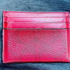 Coach mens red leather card holder 6 card slots